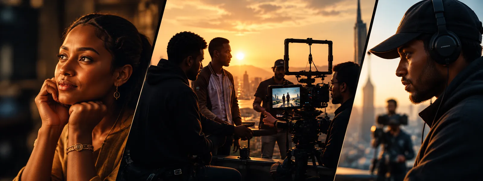 Talent and crew on a Next Level Media production set